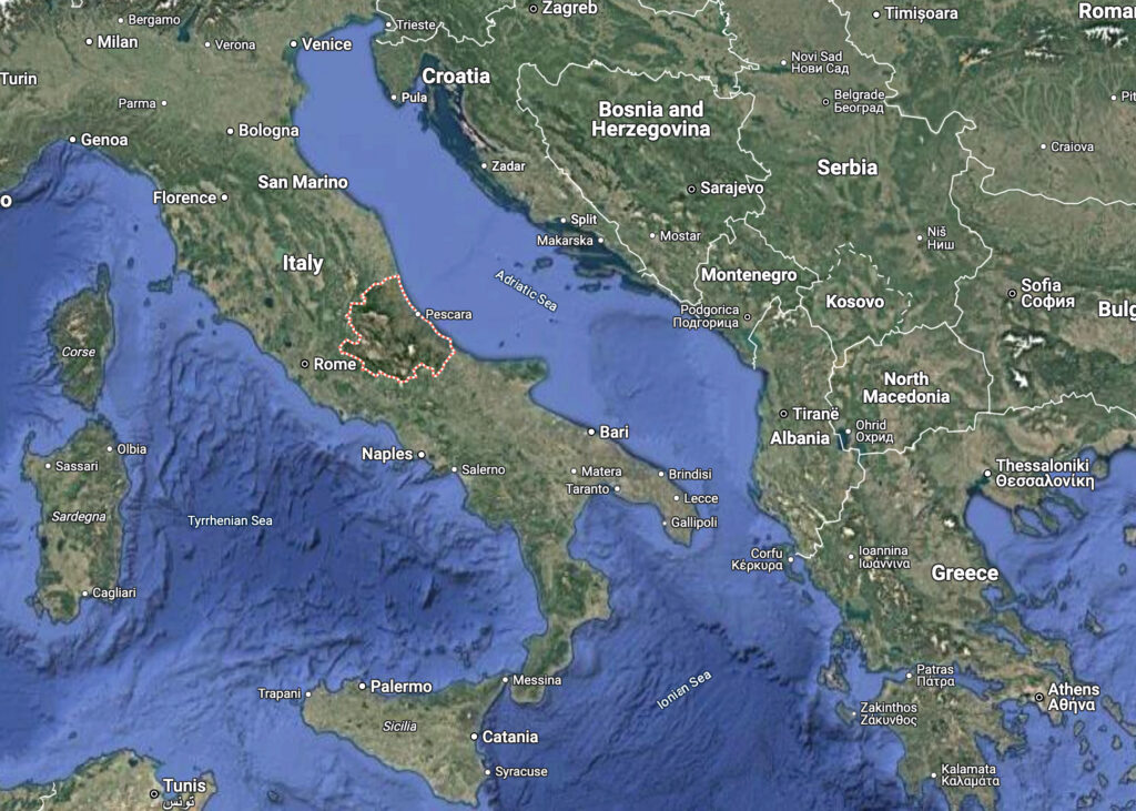 Abruzzo on the Adriatic Sea. Image via Google Maps